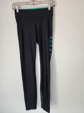 Under Armour HeatGear Compression Leggings - Black/Teal - Size Small